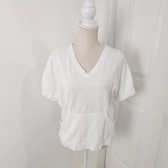 Chico Top Womens 0 White V Neck Dolman Pocket Tee Weekends Lounge T Shirt - Picture 14 of 14